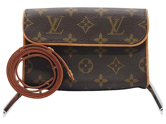 Louis Vuitton Pochette florentine Brown Cloth  ref.1386614