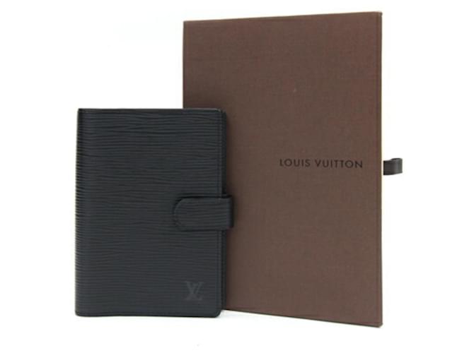 Louis Vuitton Agenda PM Nero Pelle  ref.1386804