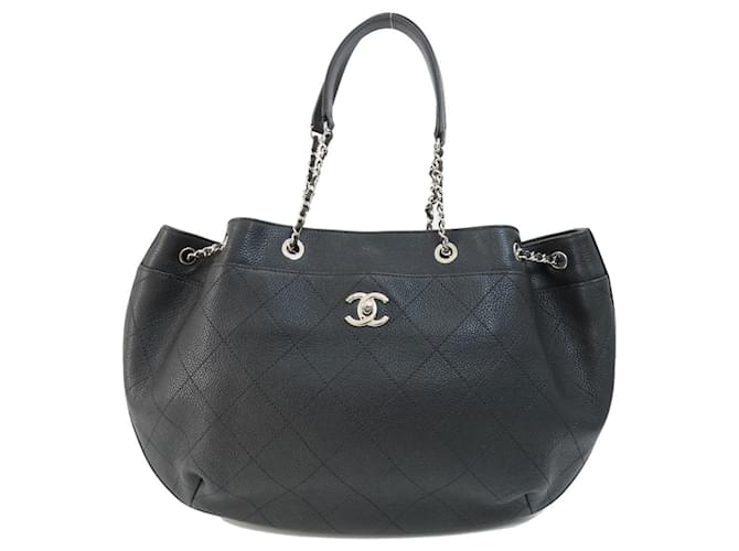 Chanel Logo CC Black Leather  ref.1386888