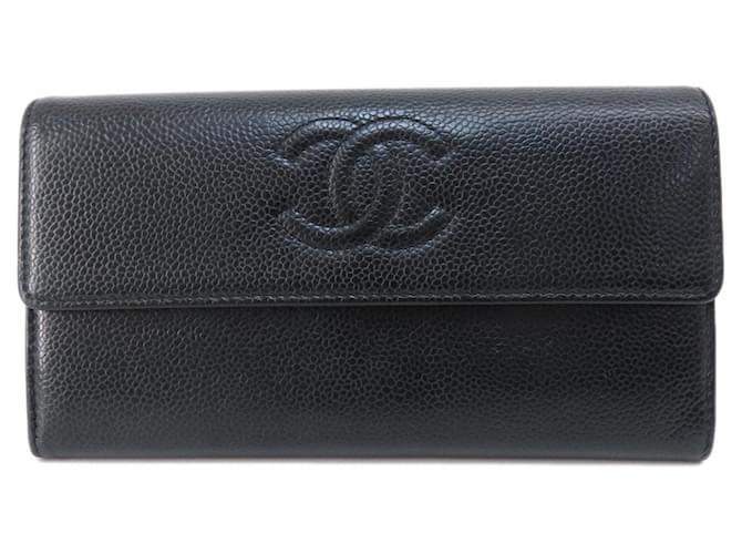 Chanel Logo CC Black Leather  ref.1386925