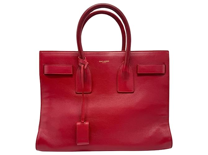 Saint Laurent Sac de jour Red Leather  ref.1386946