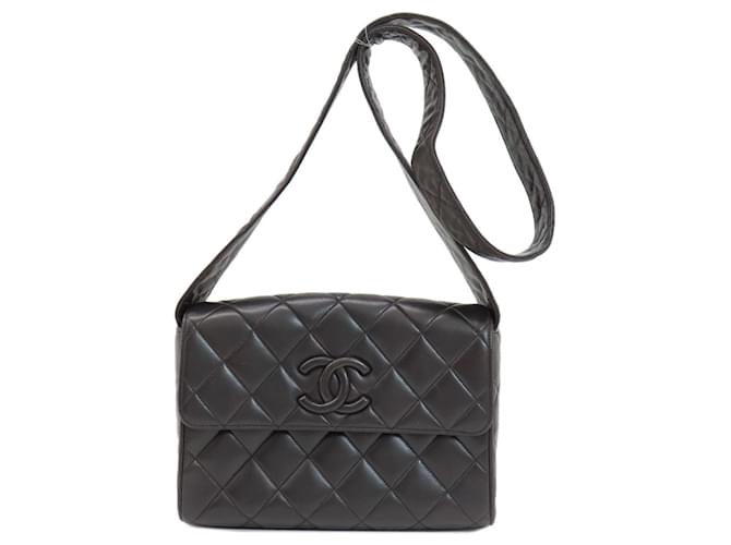 Chanel Première Cadena Negro Cuero  ref.1387099