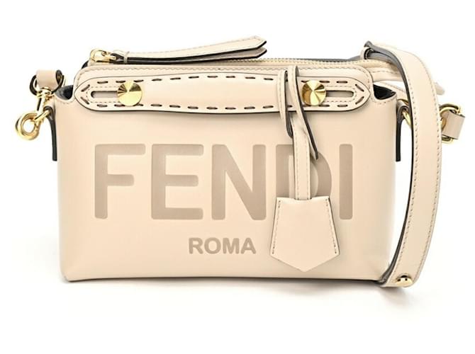 Fendi By The Way Bege Couro  ref.1387111