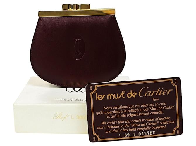 Cartier Must de Cartier Bordeaux Leder  ref.1387191