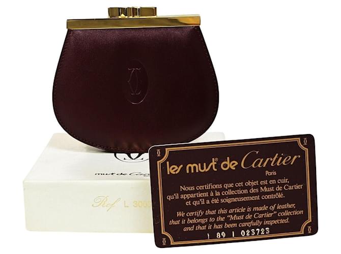 Cartier Must de Cartier Dark red Leather  ref.1387191