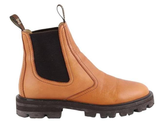 Céline Leather boots Brown  ref.1387309