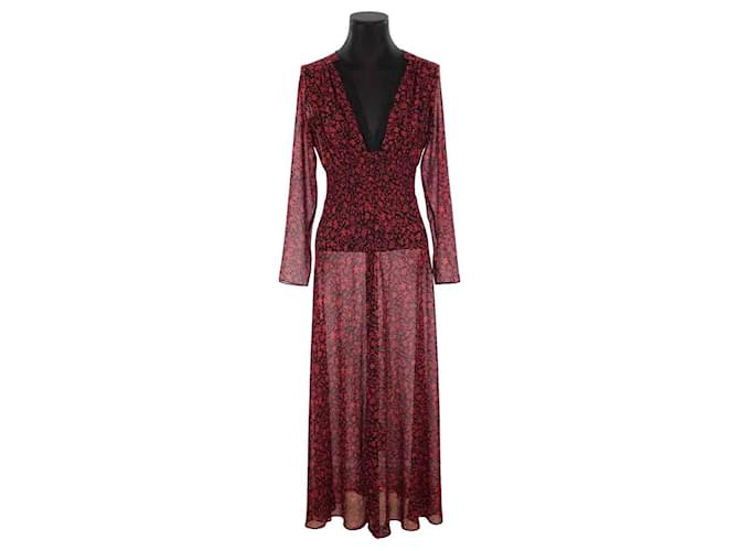 Maje Robe rouge Polyester  ref.1387320