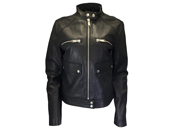 Autre Marque Joe's Black Lambskin Leather Moto Jacket  ref.1387357