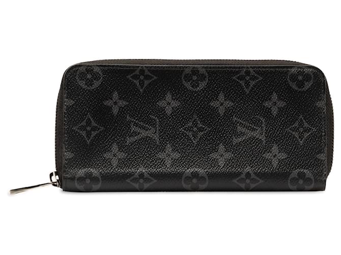 Black Louis Vuitton Monogram Eclipse Zippy Wallet Cloth  ref.1387408