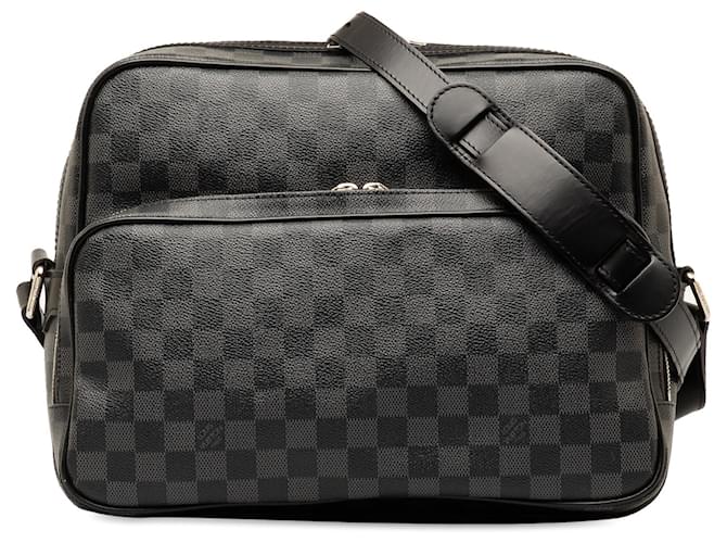 Black Louis Vuitton Damier Graphite Sac Leoh Leather  ref.1387411