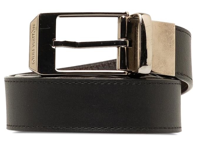 Cintura reversibile in pelle nera Louis Vuitton Seattle Nero  ref.1387412