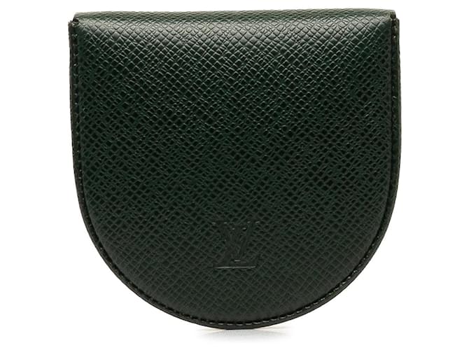 Portamonete verde Louis Vuitton Taiga Porte Monnaie Cuvett Pelle  ref.1387426