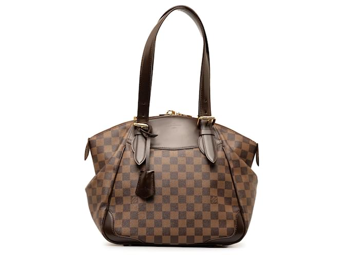 Brown Louis Vuitton Damier Ebene Verona MM Shoulder Bag Leather  ref.1387452