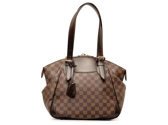 Sac à bandoulière marron Louis Vuitton Damier Ebene Verona MM Cuir  ref.1387452