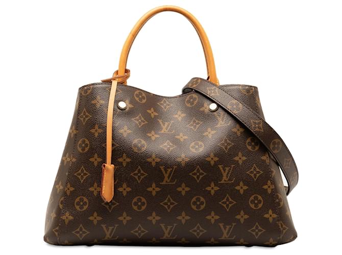 Braune Louis Vuitton-Monogramm-Montaigne-MM-Umhängetasche Leder  ref.1387458