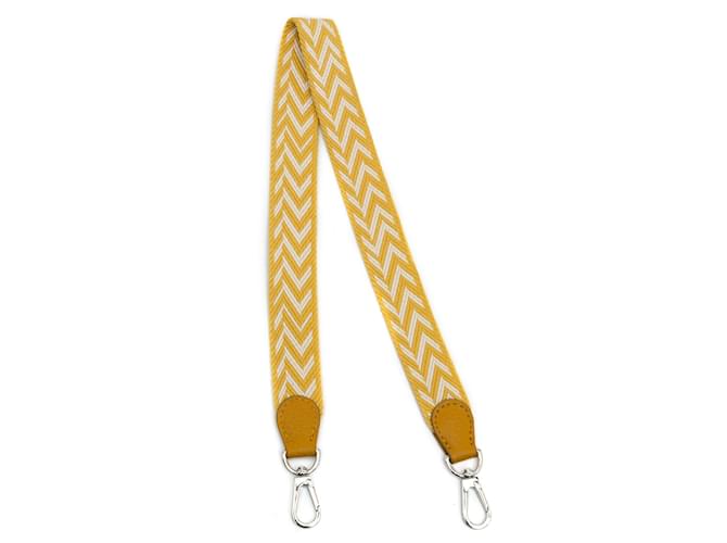 Trim Cinturino in tela gialla Hermès Jaune de Naples Giallo Pelle  ref.1387472