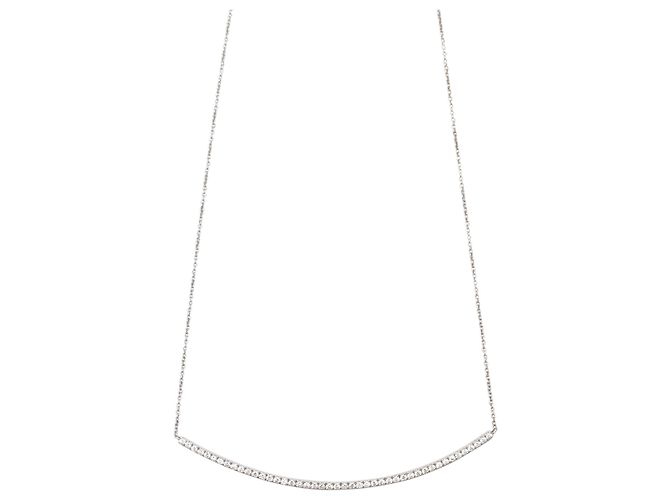 Autre Marque 14K Weißgold & Pavé-Diamant Stab-Halskette Golden