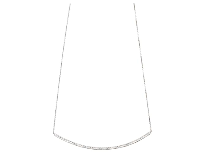 Autre Marque Halskette aus 14 Karat Weißgold mit Pavé-Diamanten Golden  ref.1387479