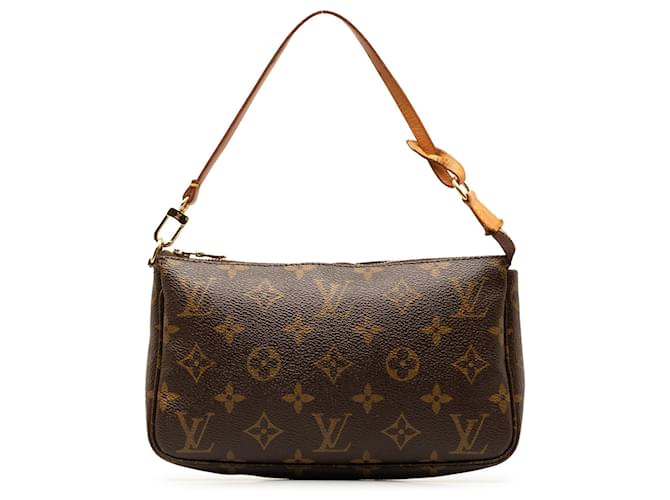 Brown Louis Vuitton Monogram Pochette Accessoires Shoulder Bag Leather  ref.1387505