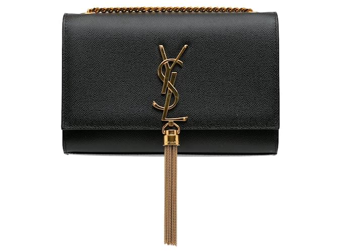Black Saint Laurent Small Monogram Kate Tassel Crossbody Leather  ref.1387518