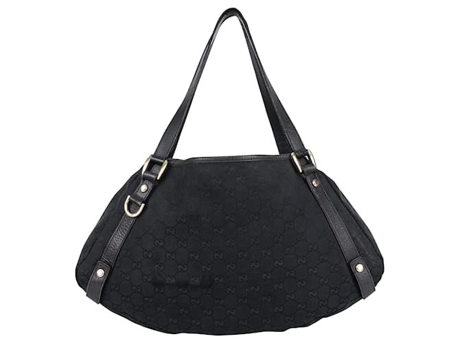 Gucci GG Monogram Abbey Shopper Bag Black Leather  ref.1387519