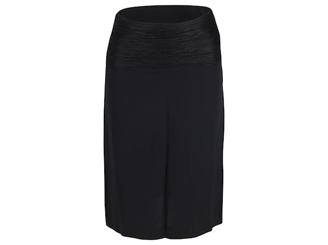 Jil Sander Ruched Waist Skirt in Black Wool  ref.1387549