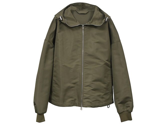 Alexander McQueen Blake Illustration Kapuzenjacke aus olivgrünem Polyester