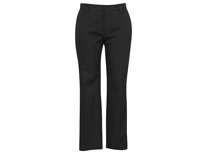 Saint Laurent – Gerade geschnittene Hose aus schwarzer Wolle  ref.1387566