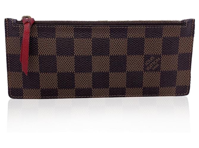 Louis Vuitton Damier Ebene Accessoire-Reißverschlusstasche für Felicie Pochette Braun Leinwand  ref.1387571