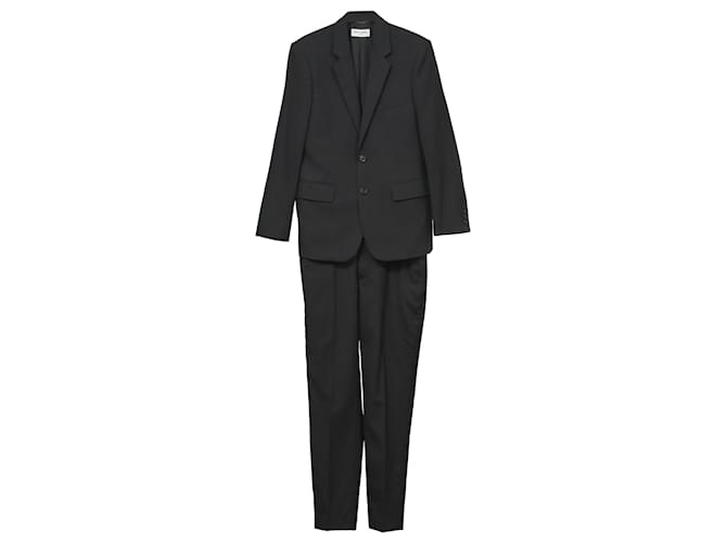 Saint Laurent Notch Lapel Suit in Black Wool  ref.1387585