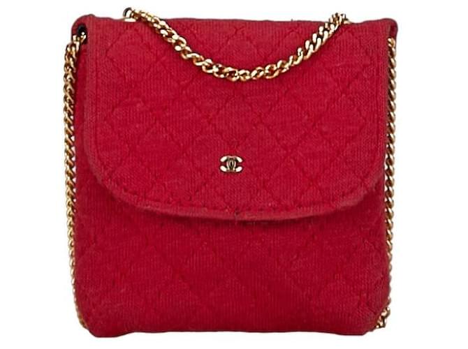 Chanel CC Quilted Cotton Mini Shoulder Bag Cotton Shoulder Bag in Good condition  ref.1387597