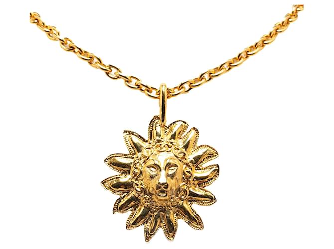 Chanel Lion Burst Medallion Pendant Necklace Metal Necklace in Good condition  ref.1387616