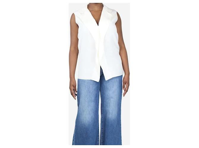 Lanvin Cream sleeveless ruffled blouse - size  ref.1387630