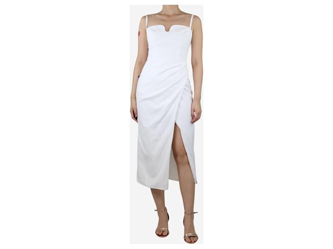 Reformation White cotton midi slit dress - size UK 12  ref.1387636