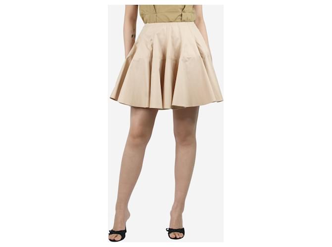 Alaïa Minifalda color crema con volantes - talla UK 44 Crudo Algodón  ref.1387639