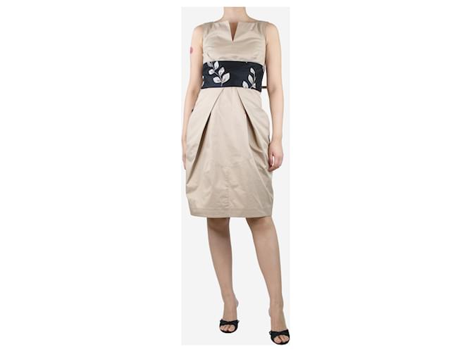 Sportmax Beige sleeveless cotton midi dress - size UK 8  ref.1387652