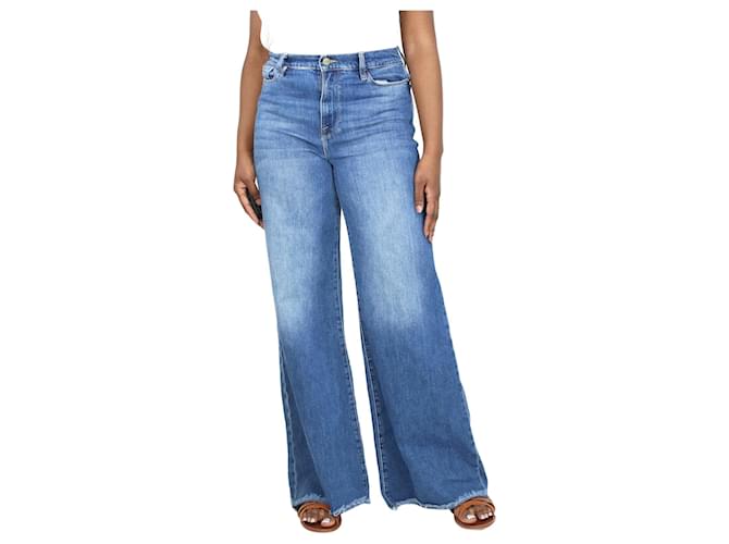Frame Denim Blue Le Palazzo jeans - size UK 14 Cotton  ref.1387659