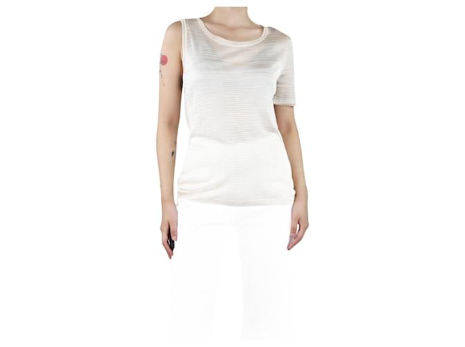 Missoni Top de um ombro com estampa creme - tamanho UK 14 Cru Raio  ref.1387663