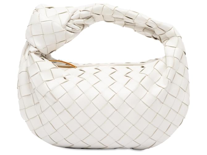 Bottega Veneta White Mini Intrecciato Jodie Branco Couro Bezerro-como bezerro  ref.1387684