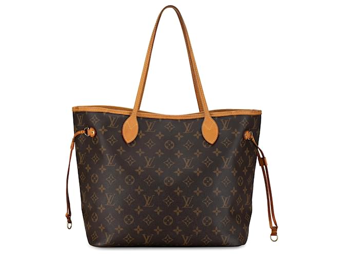 Louis Vuitton Brown Monogram Neverfull MM Leather Cloth  ref.1387701