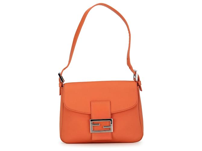 Sac à bandoulière en satin orange Fendi Tissu  ref.1387724