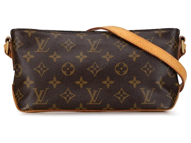 Louis Vuitton Brown Monogram Trotteur Castaño Cuero Lienzo  ref.1387735