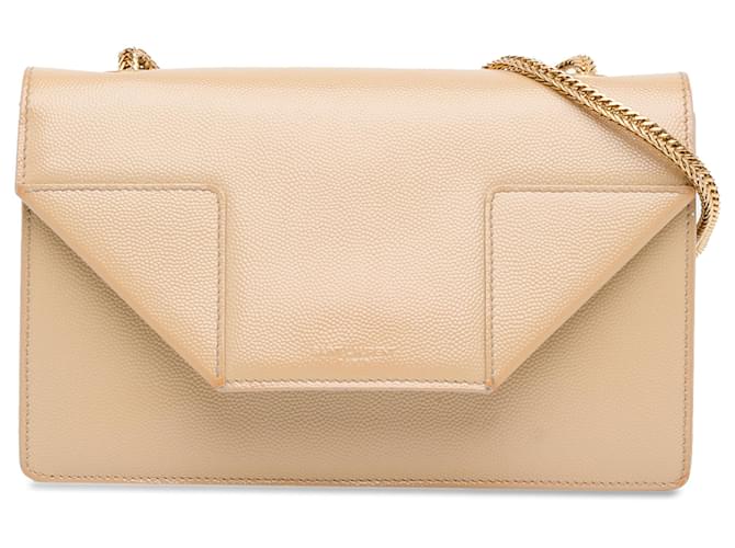 Yves Saint Laurent - Betty Umhängetasche in Mini-Grain de Poudre Braun Beige Leder Kalbähnliches Kalb  ref.1387743