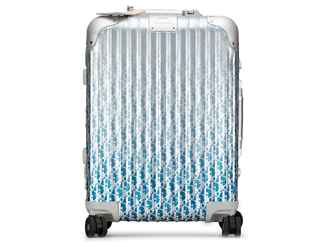 Dior Blue x Rimowa Aluminum Gradient Cabin Luggage Steel Metal ref