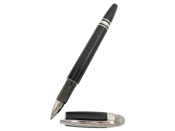 CANETA ROLLERBALL MONTBLANC STARWALKER PLATINUM EM CANETA DE RESINA PRETA Preto  ref.1387785