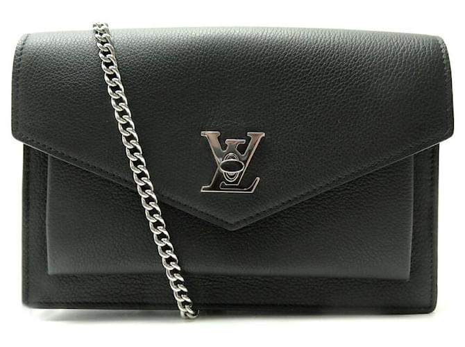 NOVA BOLSA DE OMBRO LOUIS VUITTON MYLOCKME M63471 Preto Couro  ref.1387797