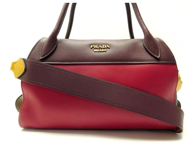 NEUE PRADA BOWLING RIBBON CROSSBODY HANDTASCHE AUS TRICOLOR LEDERHANDTASCHE  ref.1387802