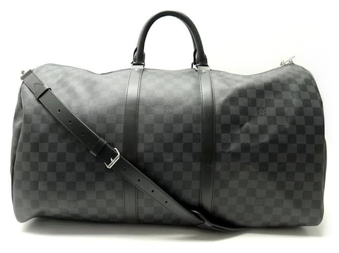 NOVA BOLSA DE VIAGEM LOUIS VUITTON KEEPALL 55 DAMIER GRAFITE Cinza Lona  ref.1387803