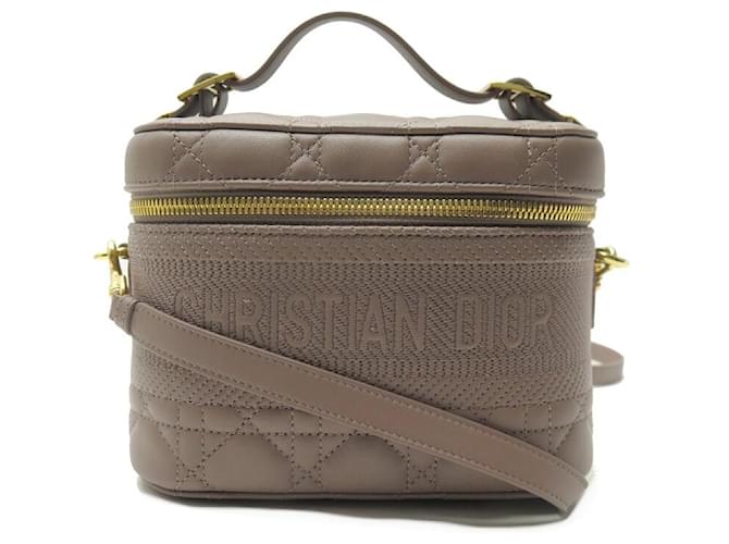 NEW CHRISTIAN DIOR DIORTRAVEL VANITY S HANDBAG S5488UNTR BANDOULIERE Taupe Leather  ref.1387804