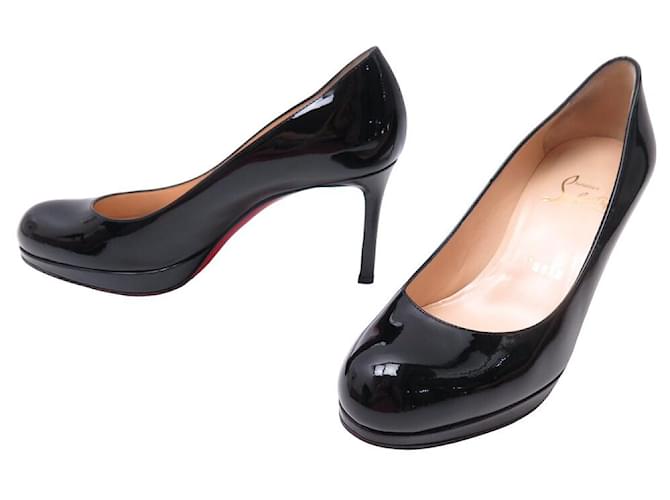 NEW CHRISTIAN LOUBOUTIN SHOES NEW SIMPLE PUMP 85 36 LEATHER PUMPS SHOES Black Patent leather  ref.1387808